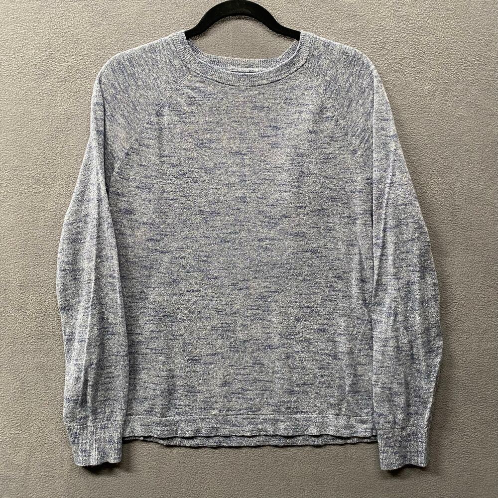 J Crew Linen Cotton Blend Lightweight Sweater Mens M? No Size Blue Casual Preppy